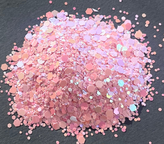 Coral Charm- Chunky Mix Coral Glitter