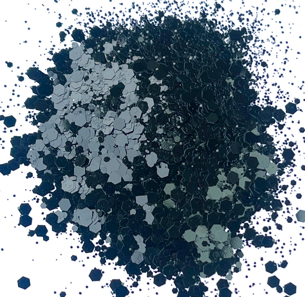 Corpse Flower - Chunky Mix Black Glitter