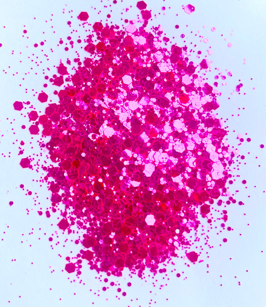 Hot Paris - Chunky Mix Hot Pink Glitter