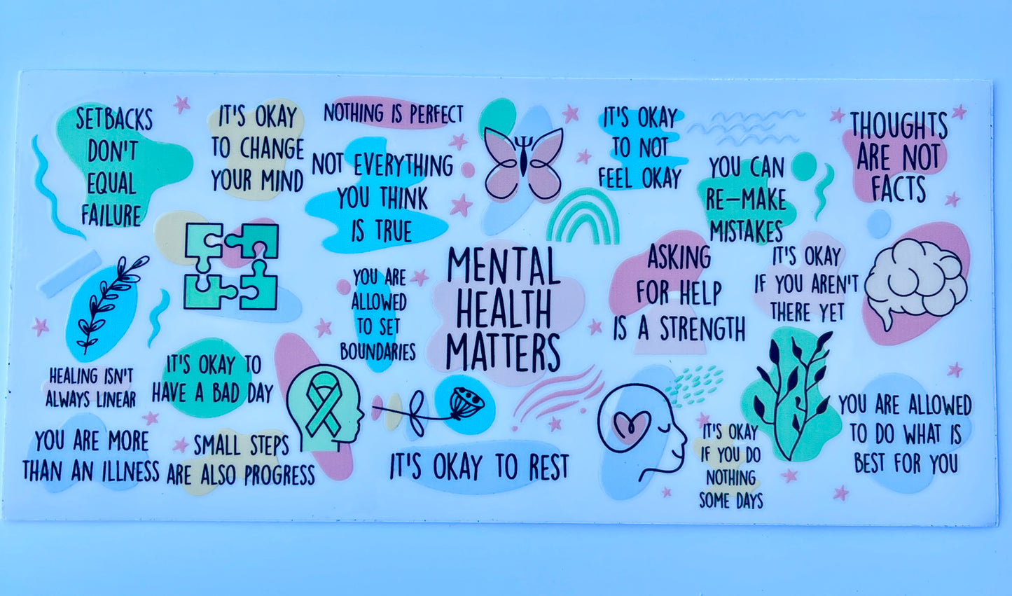 Mental Health Matters 16oz Tumbler Vinyl Decal - 006/00