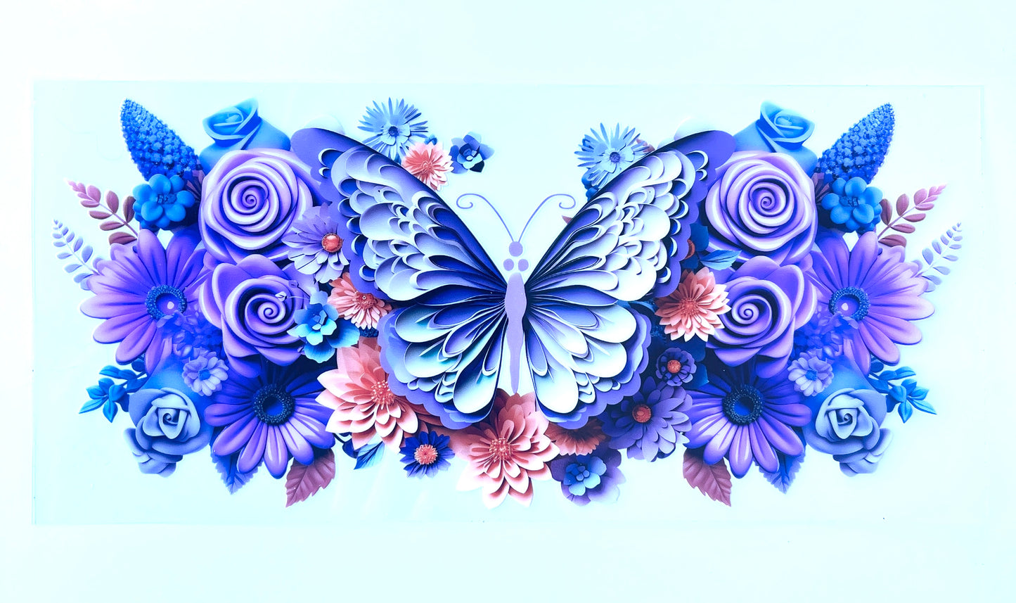 Purple Butterfly 16oz Tumbler Vinyl Wrap/Decal