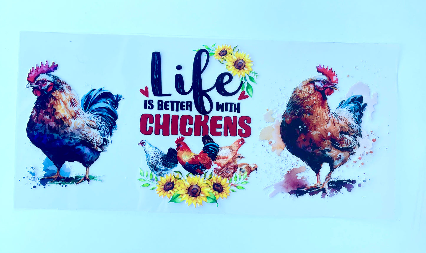 Life With Chickens 16oz Tumbler Vinyl Wrap/Decal