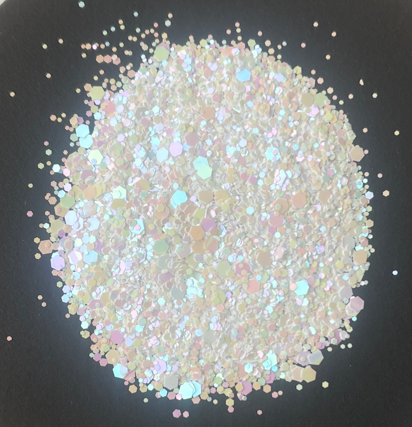 White Pearl - Chunky Mix White and Pink Pearlescent Glitter