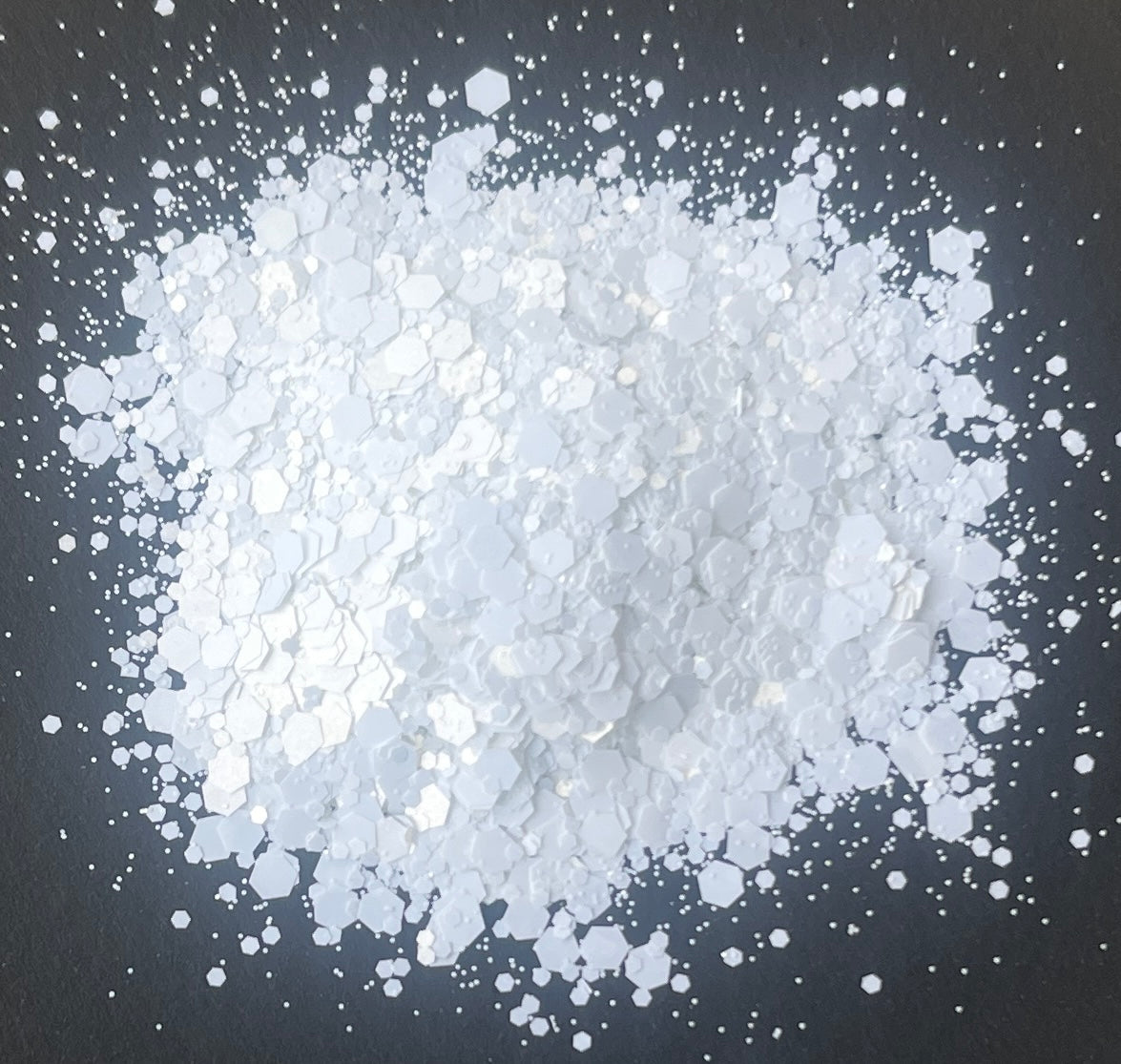 Snowdrop - Chunky Mix Matte White Glitter