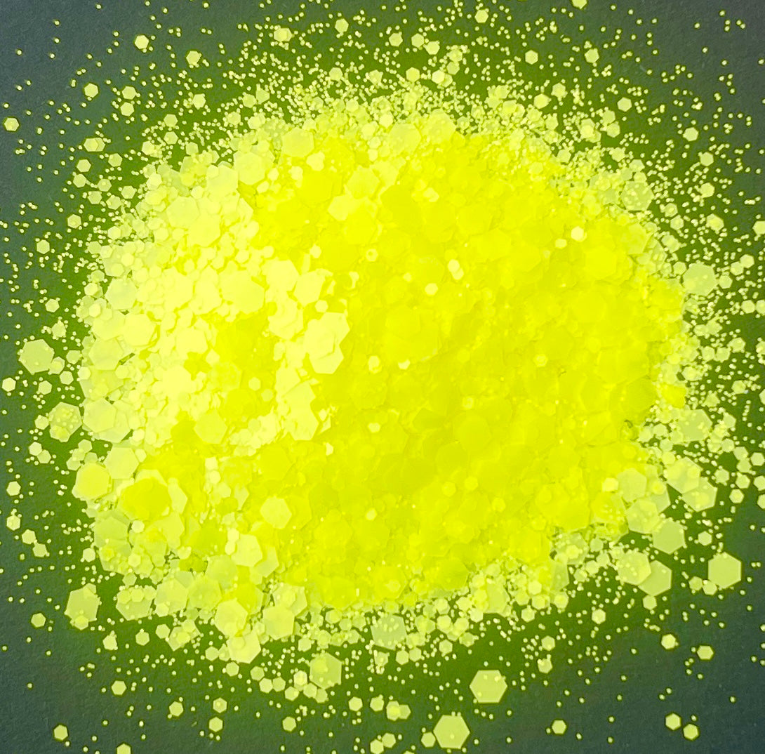Bermuda Buttercup - Chunky Mix Neon Yellow Glitter