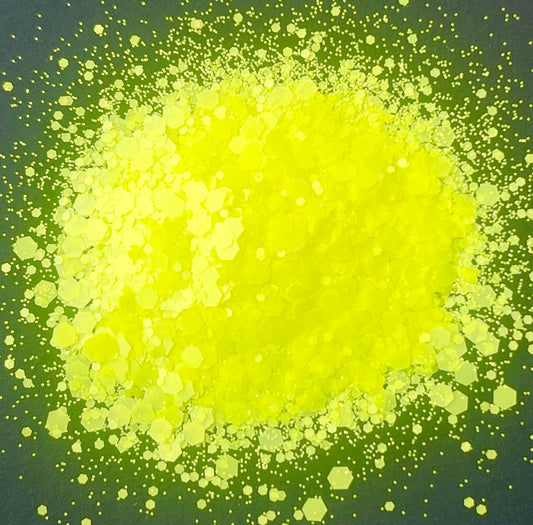 Bermuda Buttercup - Chunky Mix Neon Yellow Glitter