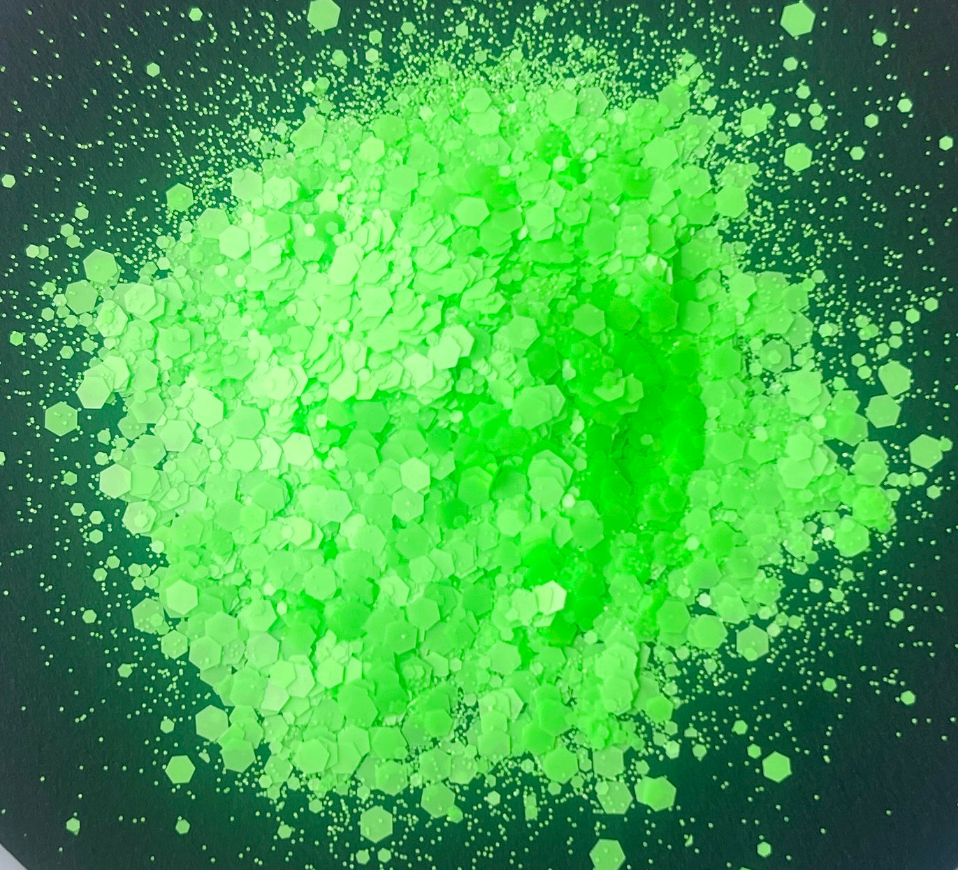 Mediterranean Spurge - Chunky Mix Neon Green Glitter
