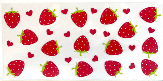 Strawberries 16oz UVDTF Cup/Tumbler Vinyl Wrap/Decal