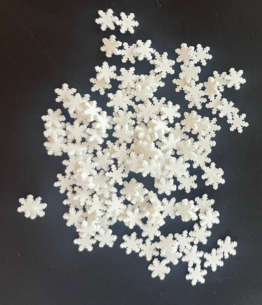 5mm Snowflake Polymer Clay Slices - 20g Bag