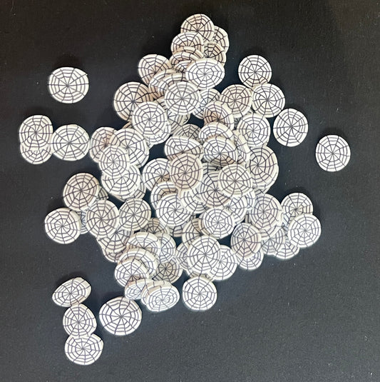 5mm Spiders Web Polymer Clay Slices - 20g Bag