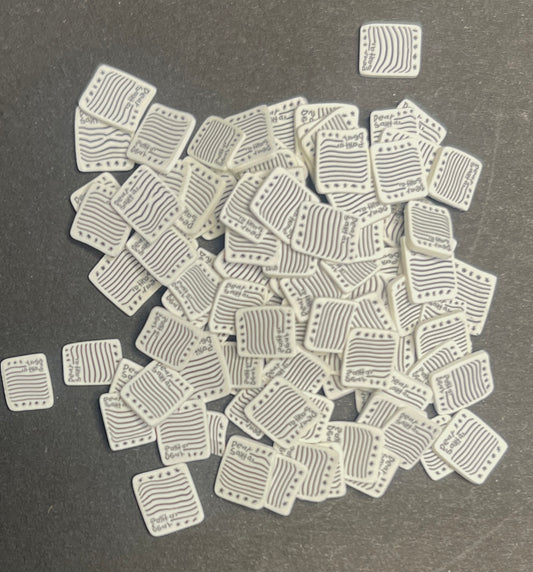 5mm Letter to Father Christmas/Santa Polymer Clay Slices - 20g Bag