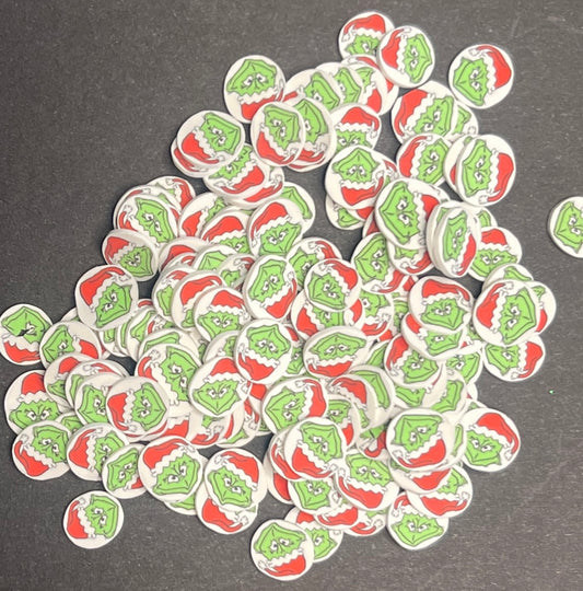 5mm Grinch Polymer Clay Slices - 20g Bag