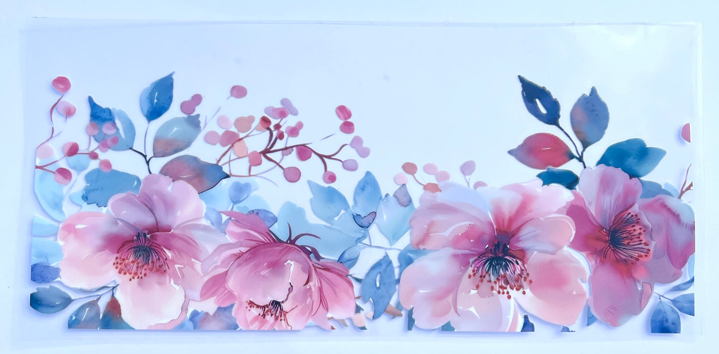 16oz UVDTF Cup/Tumbler Vinyl Wrap/Decal - FLOWERS01