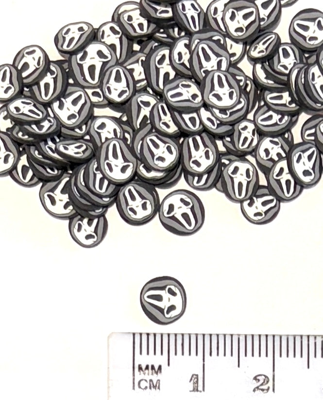 Ghost Face Polymer Clay Slices - 20g Bag
