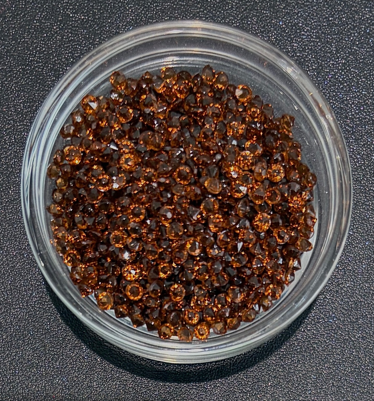 Dark Amber - 3mm Pointback Crystal Rhinestones - 125g Bag