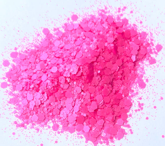 Vista Paradise - Chunky Mix Neon Pink Glitter