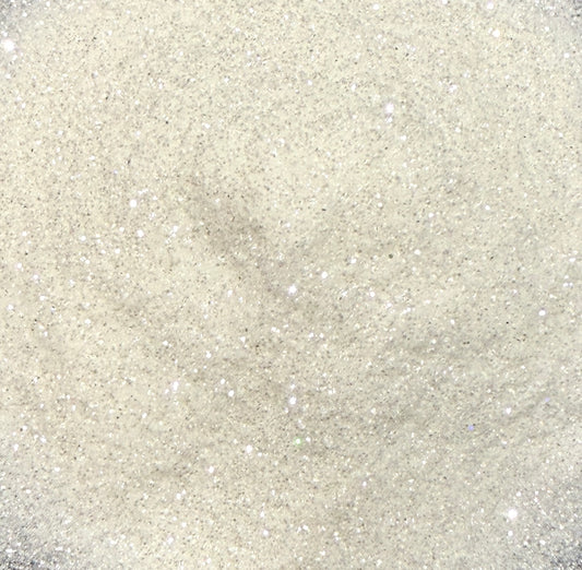 Crystal Fountain fine white glitter flakes with metallic shine for craft projects
