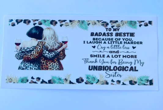 Badass Bestie 16oz Vinyl Tumbler Decal - 001/00