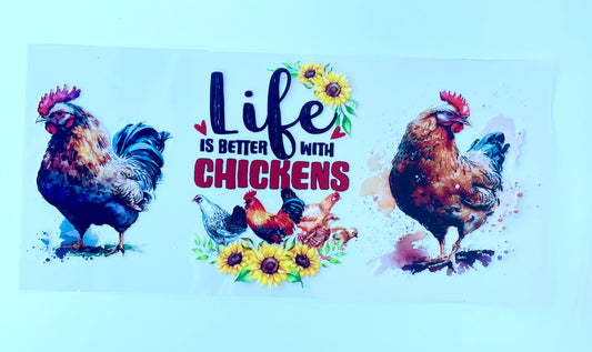 Life With Chickens 16oz Tumbler Vinyl Wrap/Decal
