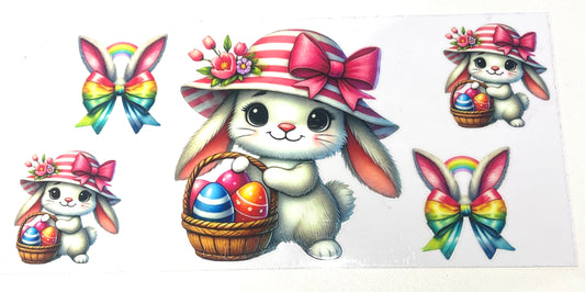 Easter Bunny With Hat 16oz Cup/Tumbler Vinyl Wrap/Decal
