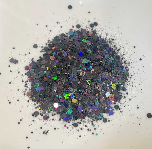 Chunky Mix Holographic Glitter in Black Magic