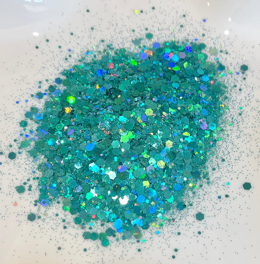 Chunky Mix Holographic Glitter in Sea Holly