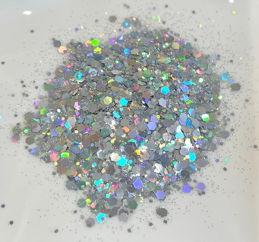 Chunky Mix Holographic Glitter in Angels Wings