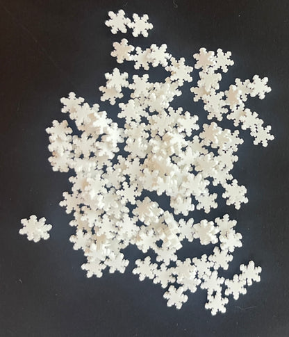 5mm Snowflake Polymer Clay Slices - 20g Bag