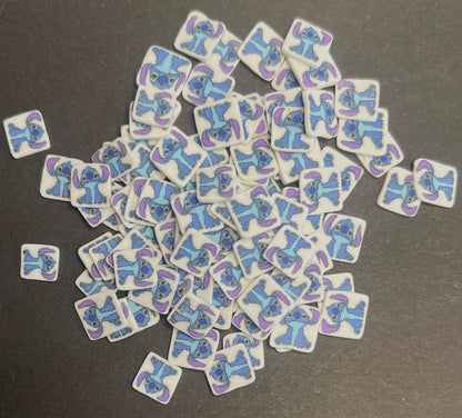 5mm Blue Alien Polymer Clay Slices - 20g Bag