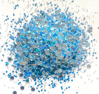 Blue Star - Chunky/Fine Mix Blue High Shine Glitter