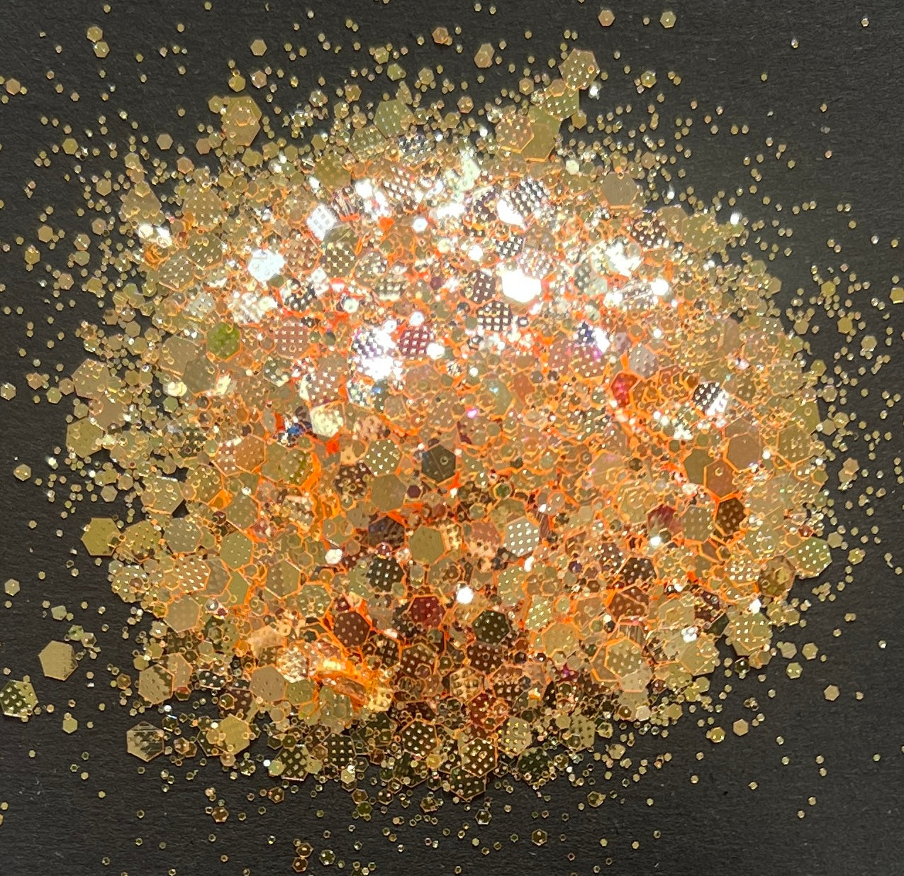 Terribly Tangerine - Chunky/Fine Mix Orange/Gold Diamond Flash Glitter