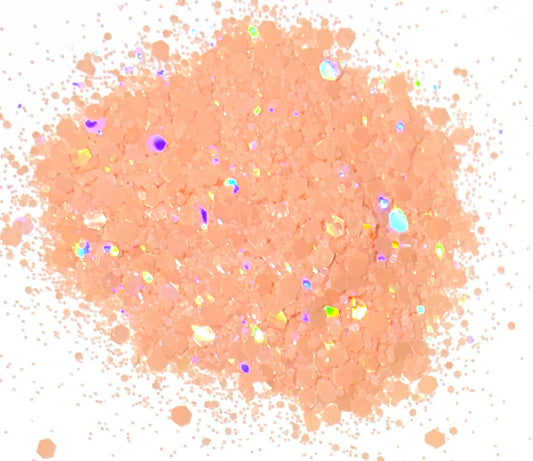 Apricot Whirl -  Chunky Mix Apricot Holographic Glitter