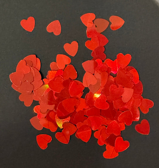 Red Hearts Glitter Shapes/Confetti