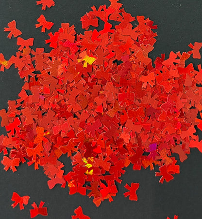 Red Bows Glitter Shapes/Confetti