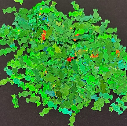 Holographic Green Candy/Sweets Glitter Shapes/Confetti (Copy)