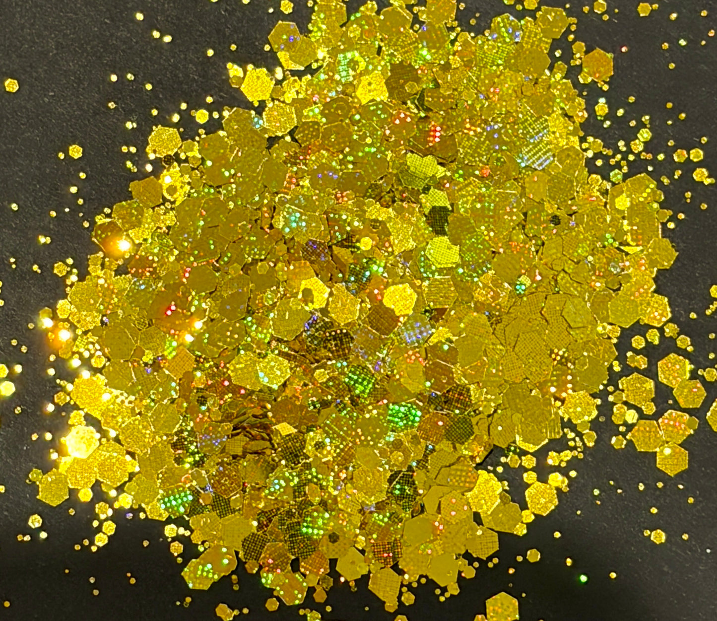 Sunflower -  Chunky/Fine Mix Holographic Yellow/Gold Glitter