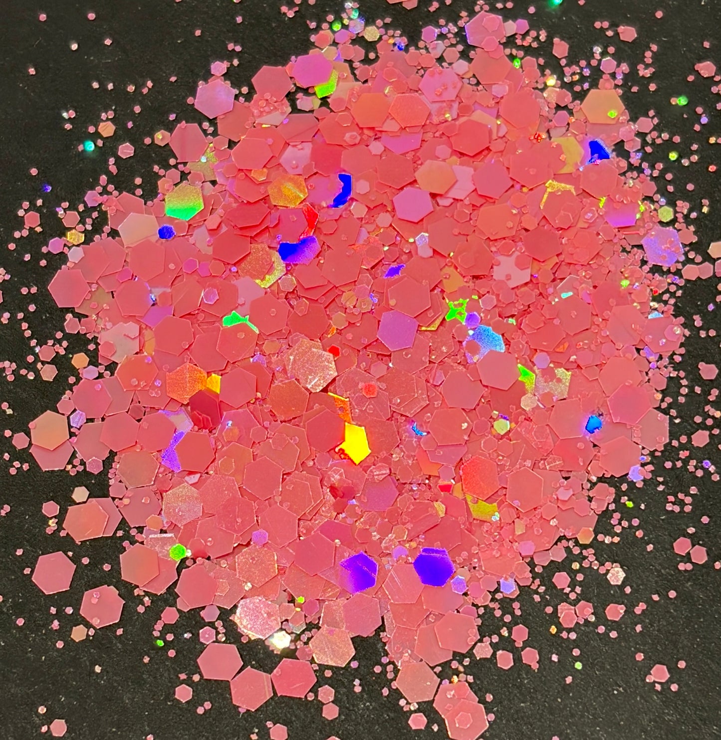 Rose Supreme -  Chunky/Fine Mix Holographic Watermelon Colour Glitter