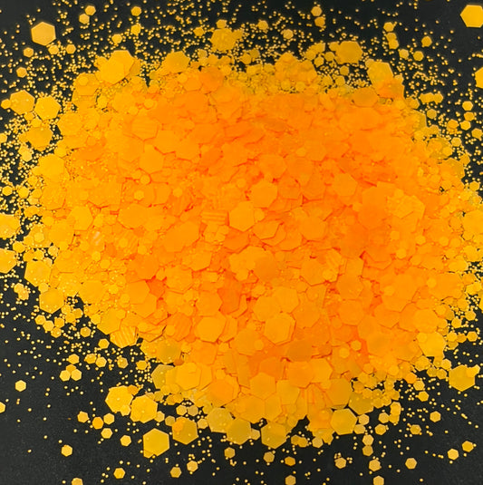 Mexican Sunflower - Chunky/Fine Mix Neon Orange Glitter