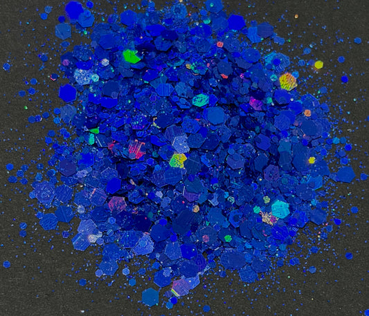 May Night - Chunky/Fine Mix Blue Holographic Glitter