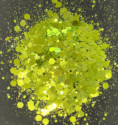Sugarcane -  Chunky/Fine Mix Metallic Green Glitter
