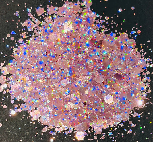 Ice Violet - Chunky/Fine Mix Purple 5D Holographic Glitter