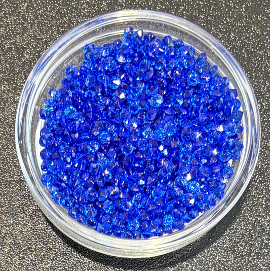Royal Blue - 3mm Pointback Crystal Rhinestones - 125g Bag
