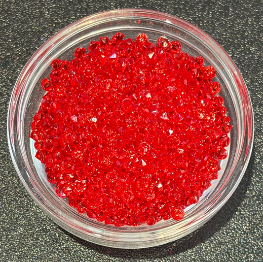 Red - 3mm Pointback Crystal Rhinestones - 125g Bag