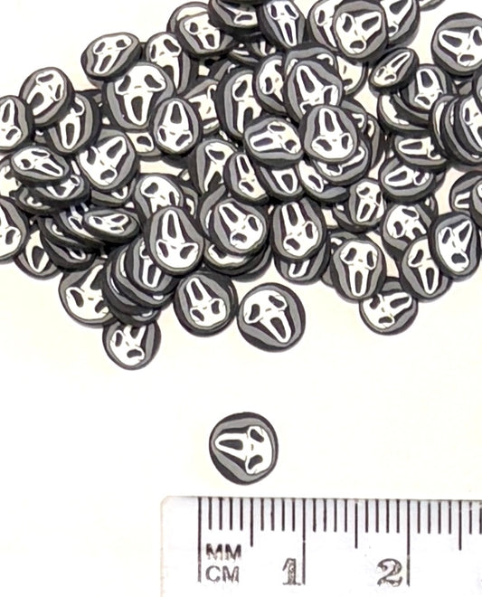 Ghost Face Polymer Clay Slices - 20g Bag