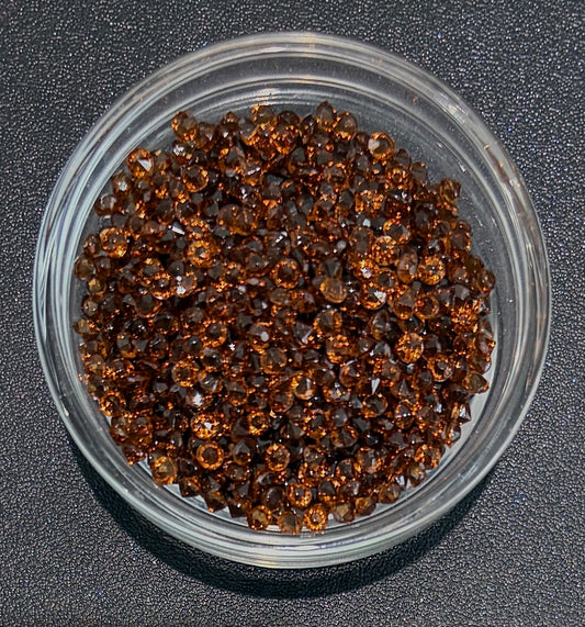 Dark Amber - 3mm Pointback Crystal Rhinestones - 122g Bag