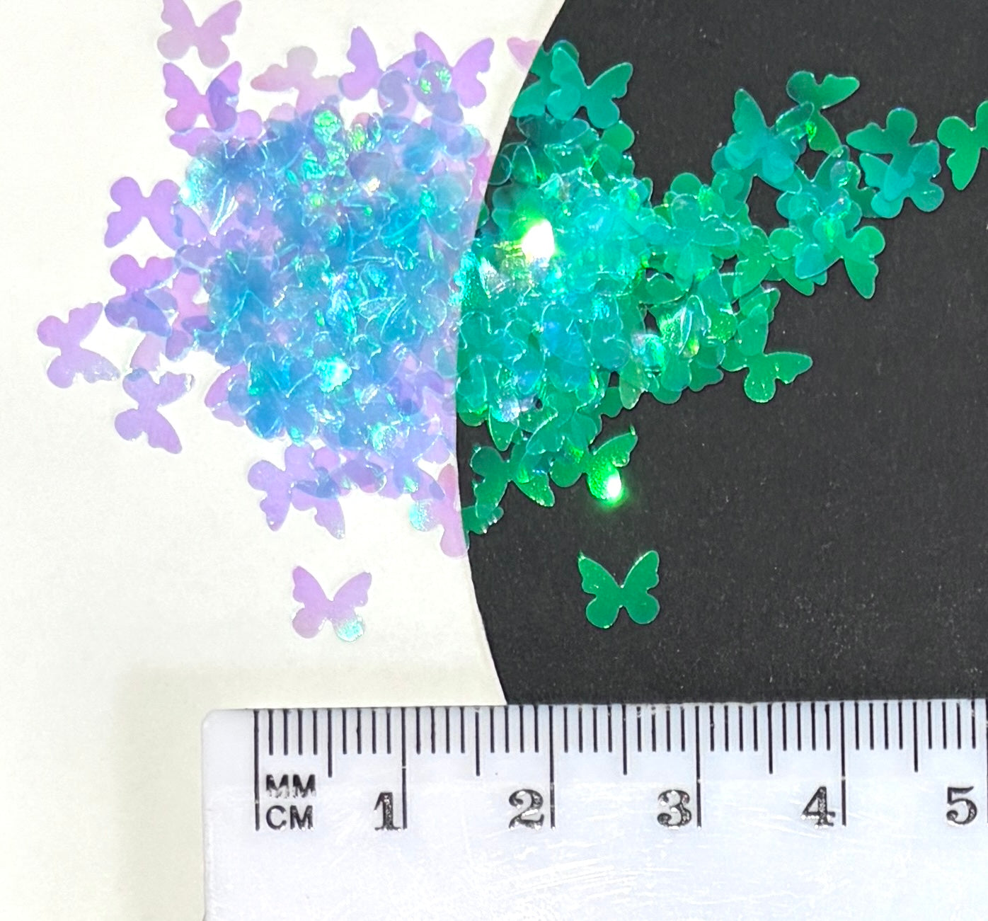 Iridescent Blue/Green Colour Shift Butterflies Glitter Shapes/Confetti