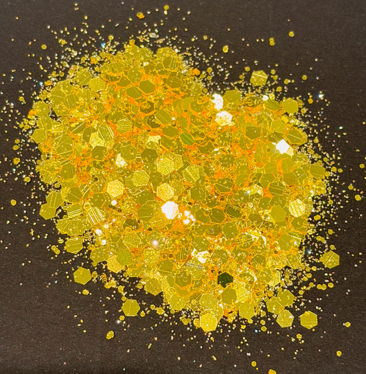 Canary Bird - Chunky/Fine Mix Yellow High Shine Glitter