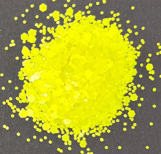 Bermuda Buttercup - Chunky Neon Yellow Glitter