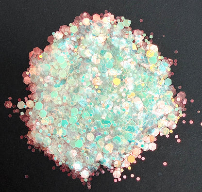 Night Phlox - Chunky Mix White/Green Glow In The Dark Iridescent Glitter