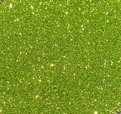 Pixie fine green glitter flakes with metallic shine for craft projects